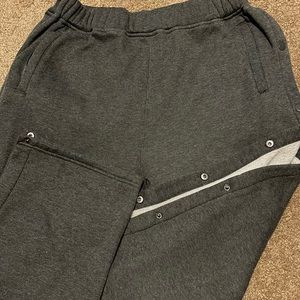 Funny Guy Creations- gray sweatpants XL with snaps down both sides and pockets